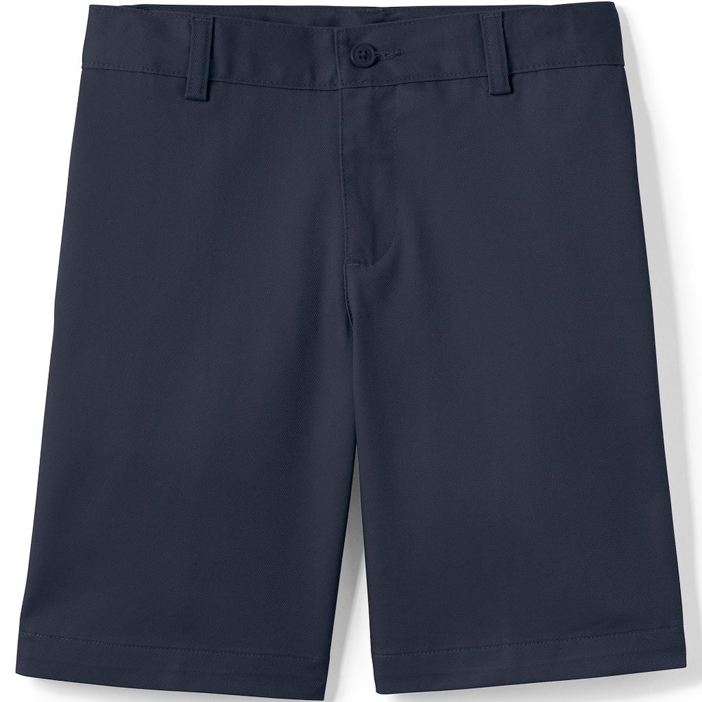 Lands' End School Uniform Boys Chino Plain Front Shorts, Classic Navy, NWT